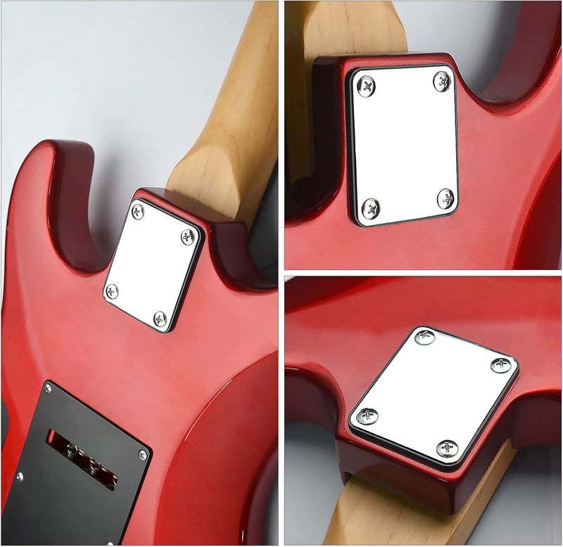 MAXCHEER Electric Bass Guitar Neck plate Guitar Neck Joint Connecting Strengthen Plate Guitar Parts (Chrome) - Image 4